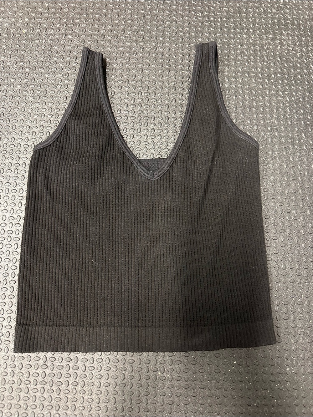 Free people Black Ribbed V-Neck Tank Top - Women